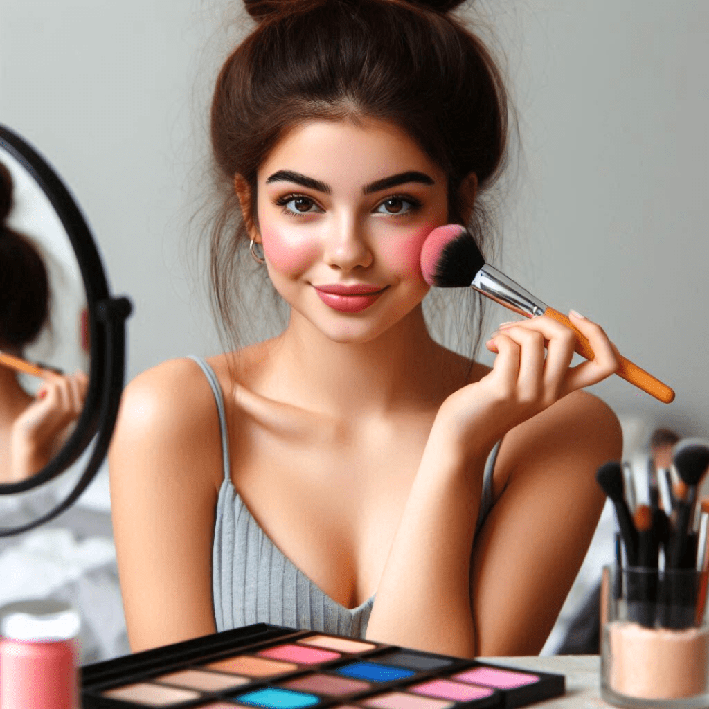 Achieve Rosy Cheeks, natural makeup