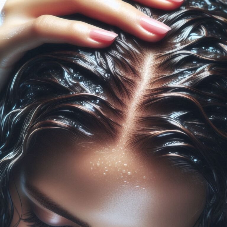 wet and wavy hair