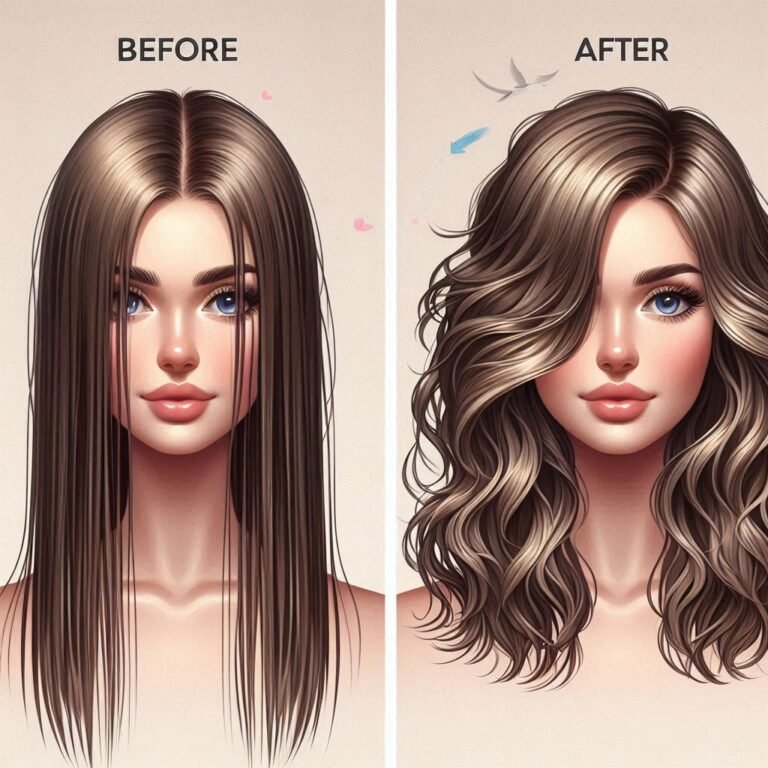 wet and wavy hair