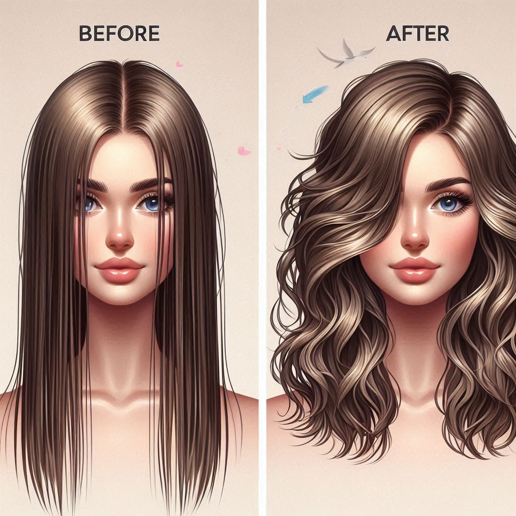 wet and wavy hair​