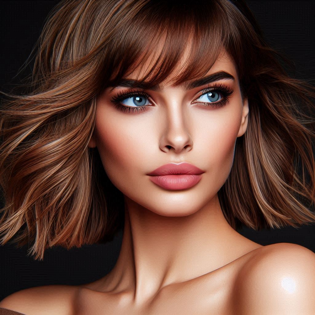 Side Swept Bangs, hairstyles for square faces​