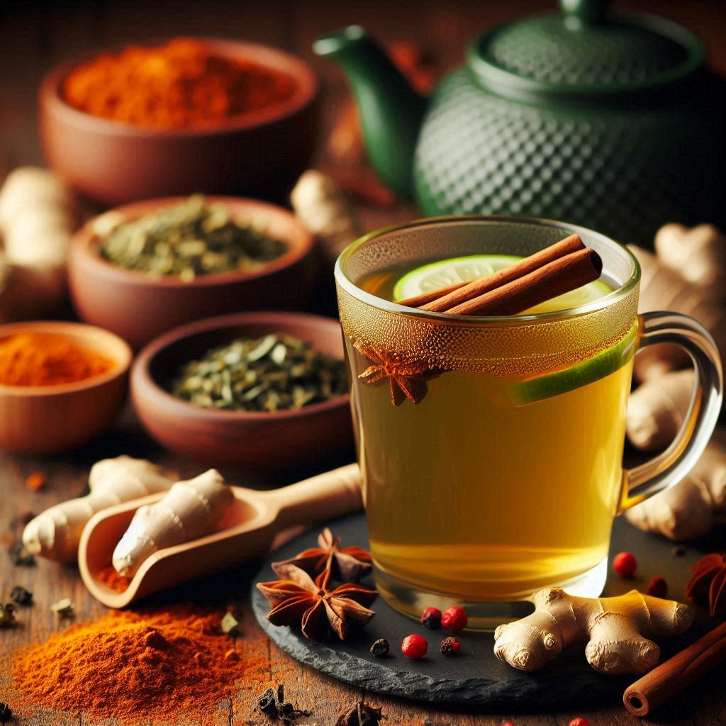 Spicy Ginger Green Tea Shots