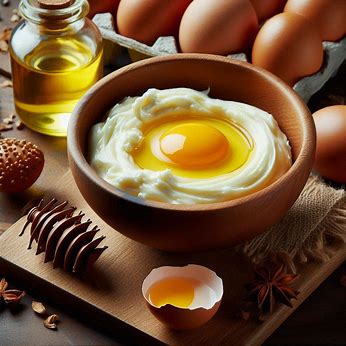 Egg and Castor Oil paste hair mask. best hair mask for curly hair​