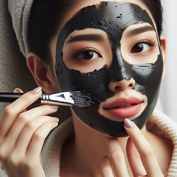 woman apply DIY Charcoal Masks,. skin charcoal mask