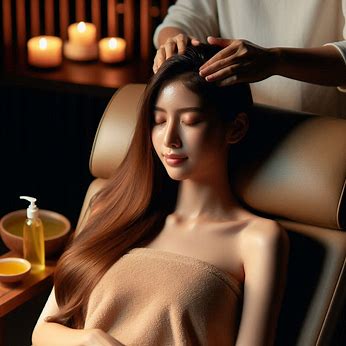 woman doing scalp massage with oil. heathy hair goals