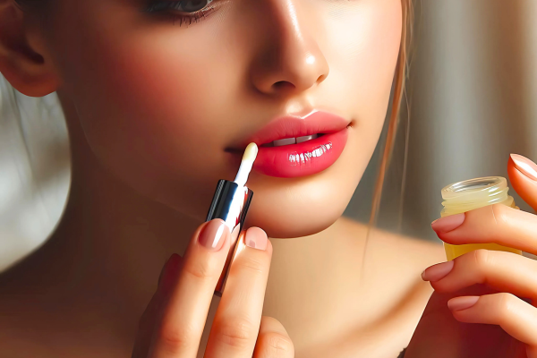 Natural Remedy to Lighten Dark Lips with Rice Powder