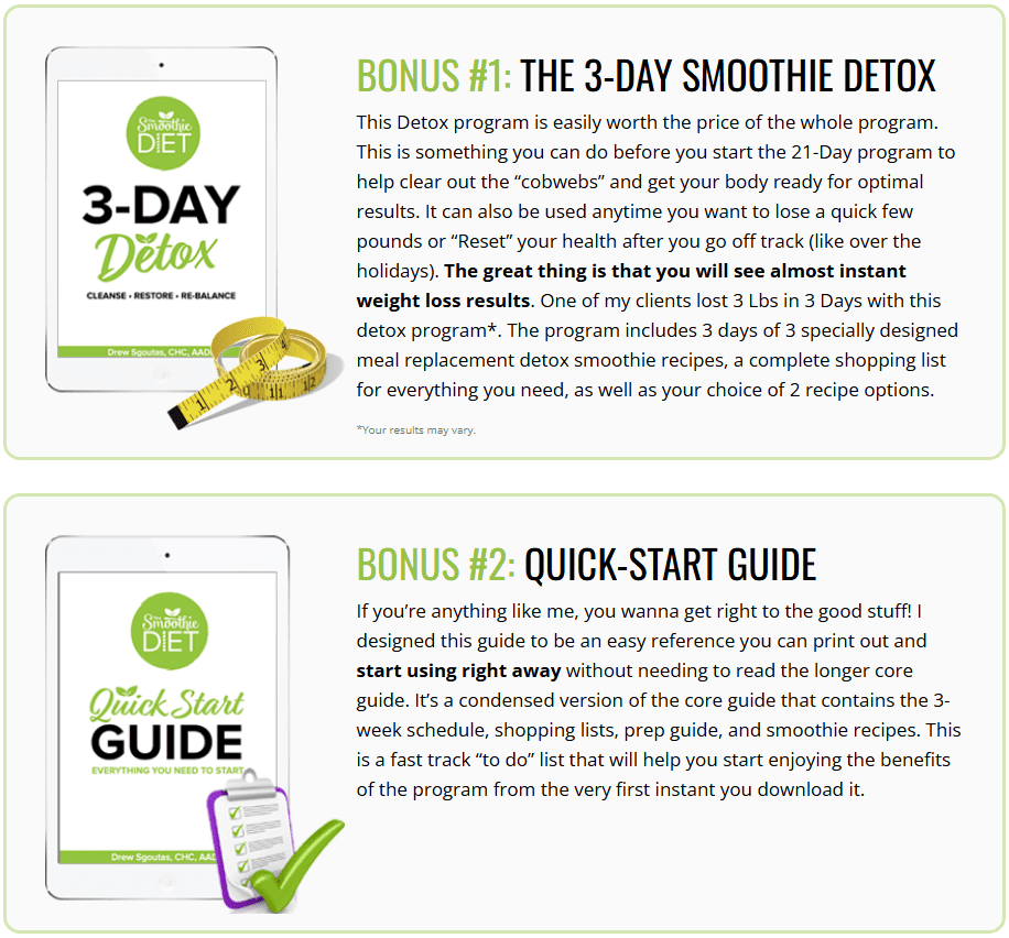 The Smoothie Diet Bonuses