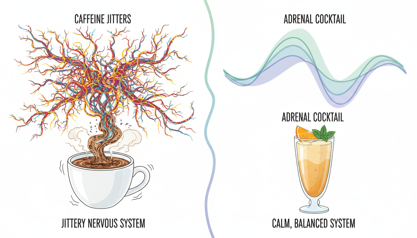 Comparative Analysis: Coffee vs. Adrenal Cocktail