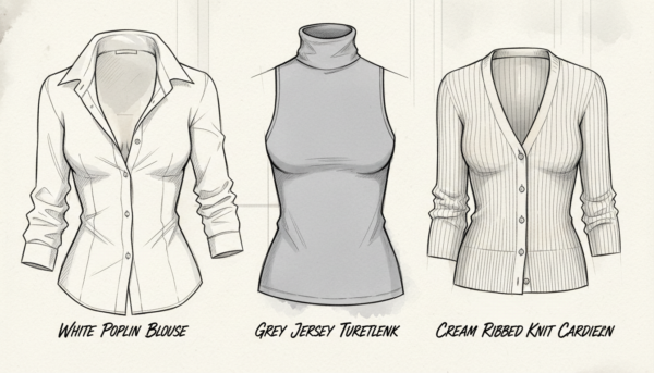 Office siren fitted shirts and cardigans outfit