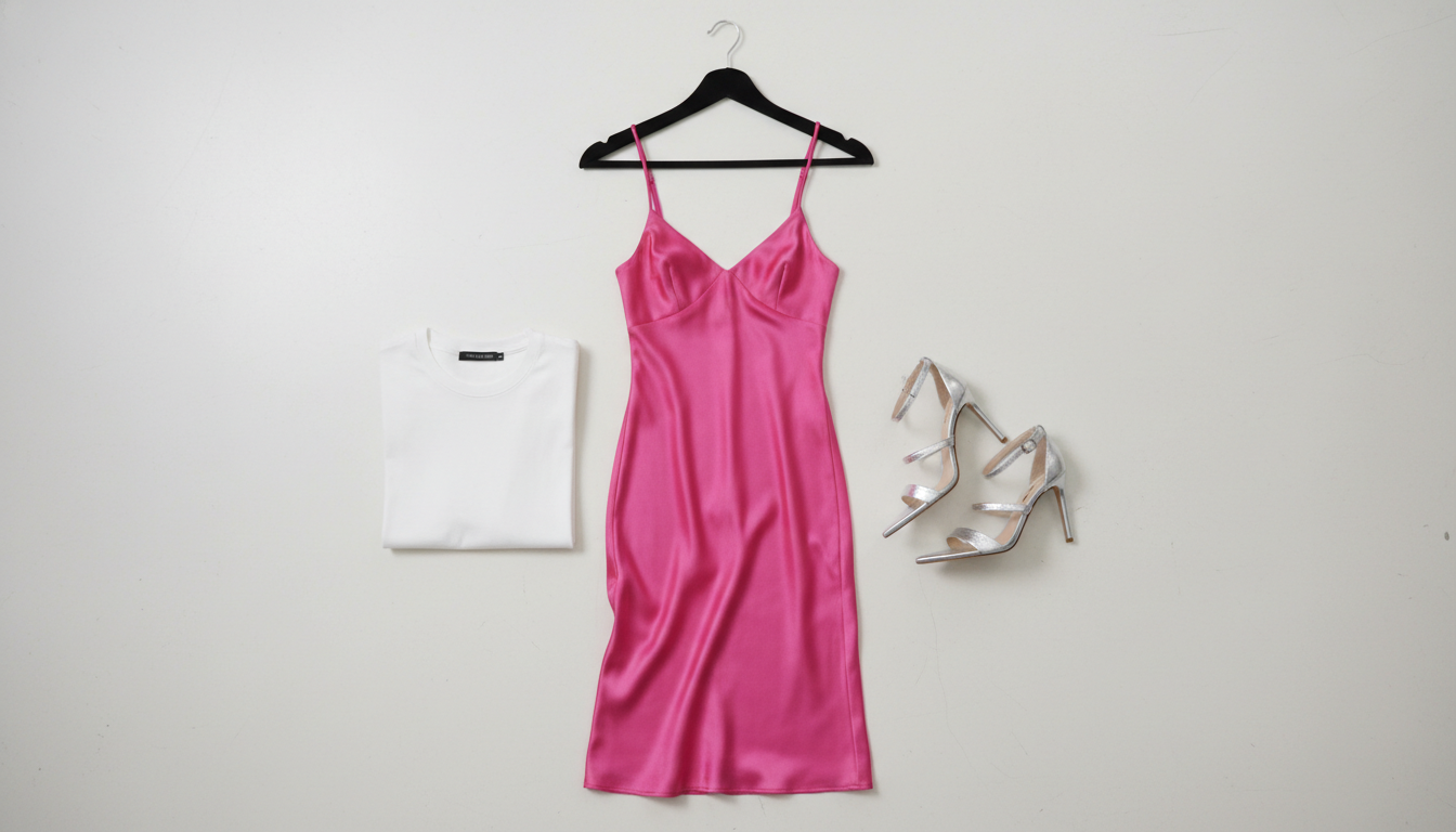 hot-pink-barbiecore-dress-05 5. The Satin Slip Dress: Modern Elegance