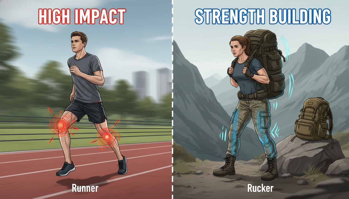 rucking-fat-loss-05 5. Rucking vs. Running: The Low-Impact Advantage (Rucking for Fat Loss)