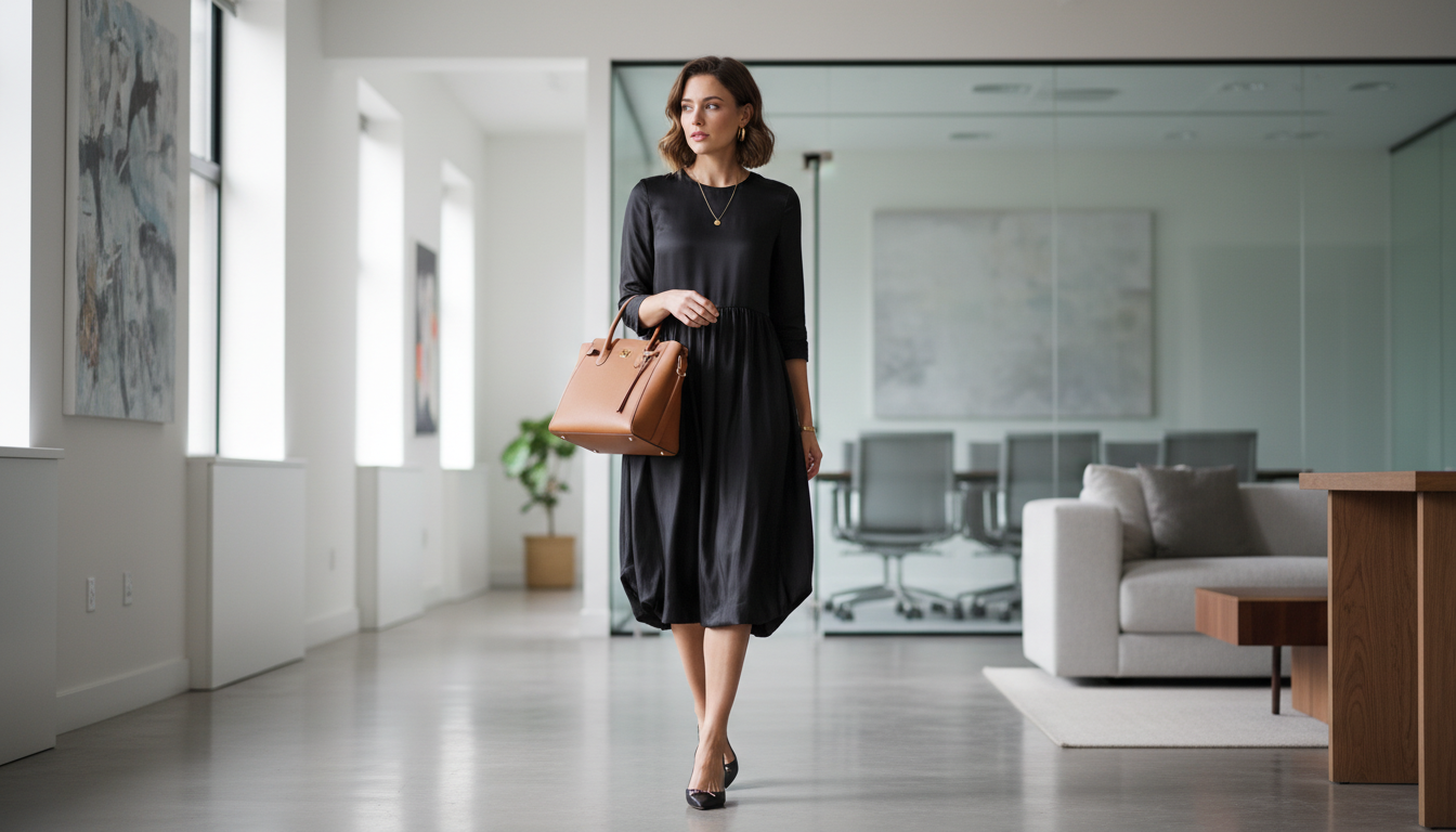3. The Midi Drop-Waist: Elegance for the Office (Bubble Hem Dress)