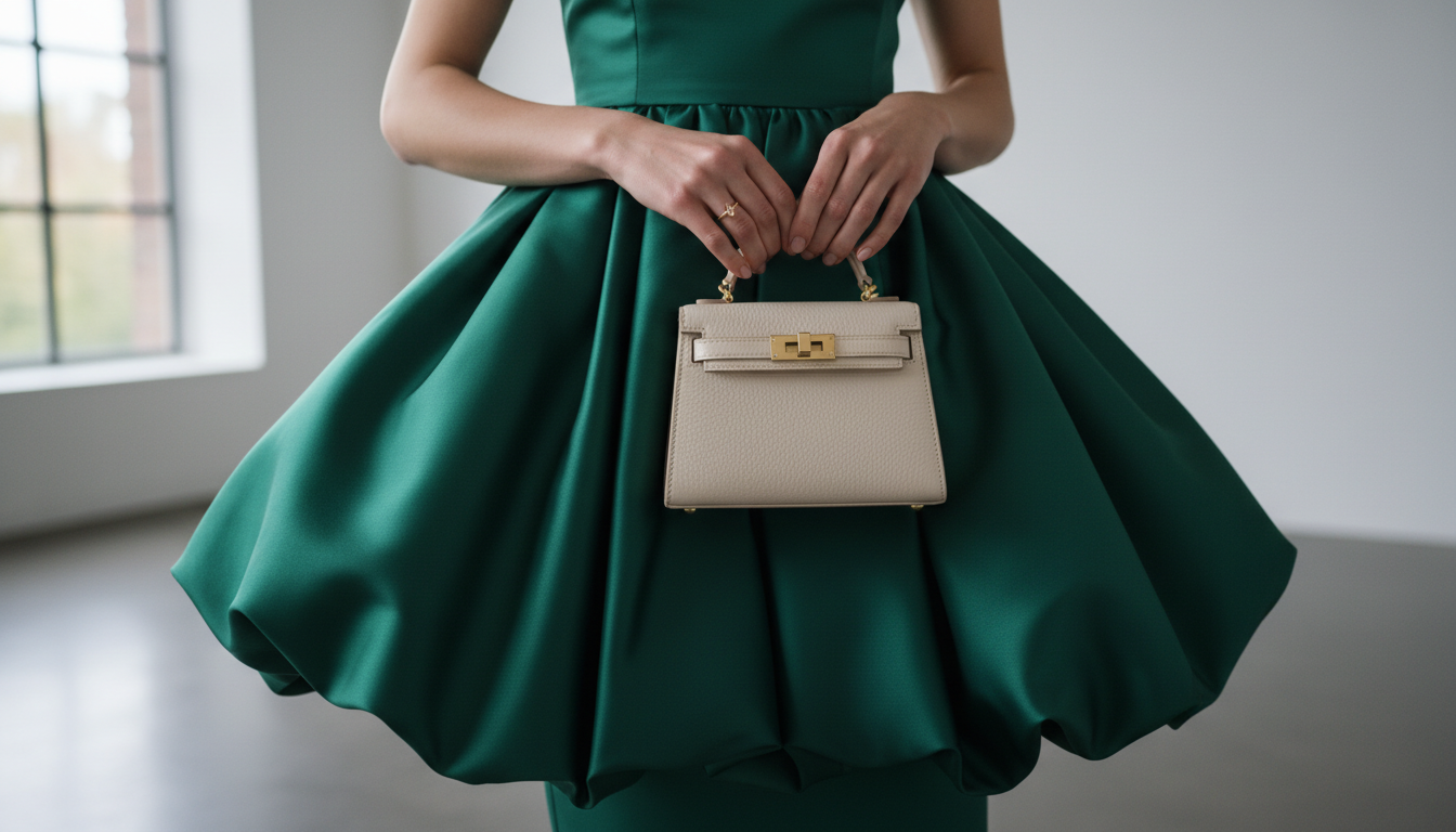 9. Accessorizing: Jewelry and Handbags (Bubble Hem Dress)