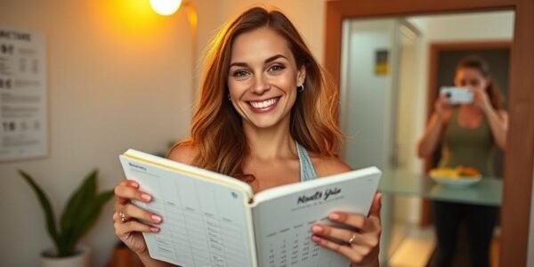 Confident woman celebrating her glow up progress and transformation