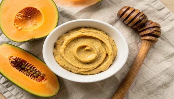 Homemade papaya enzyme face mask for natural facial hair removal