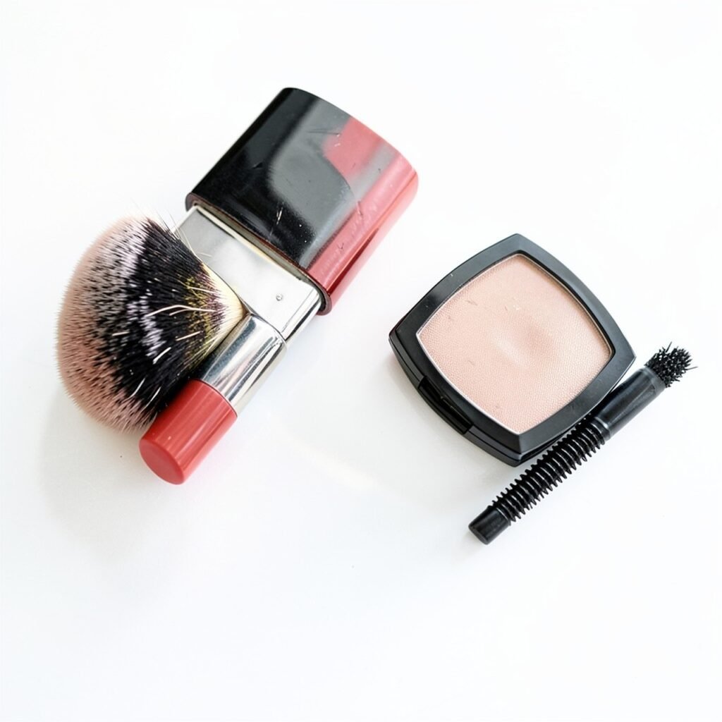 Summer makeup essentials flat lay for a flawless look