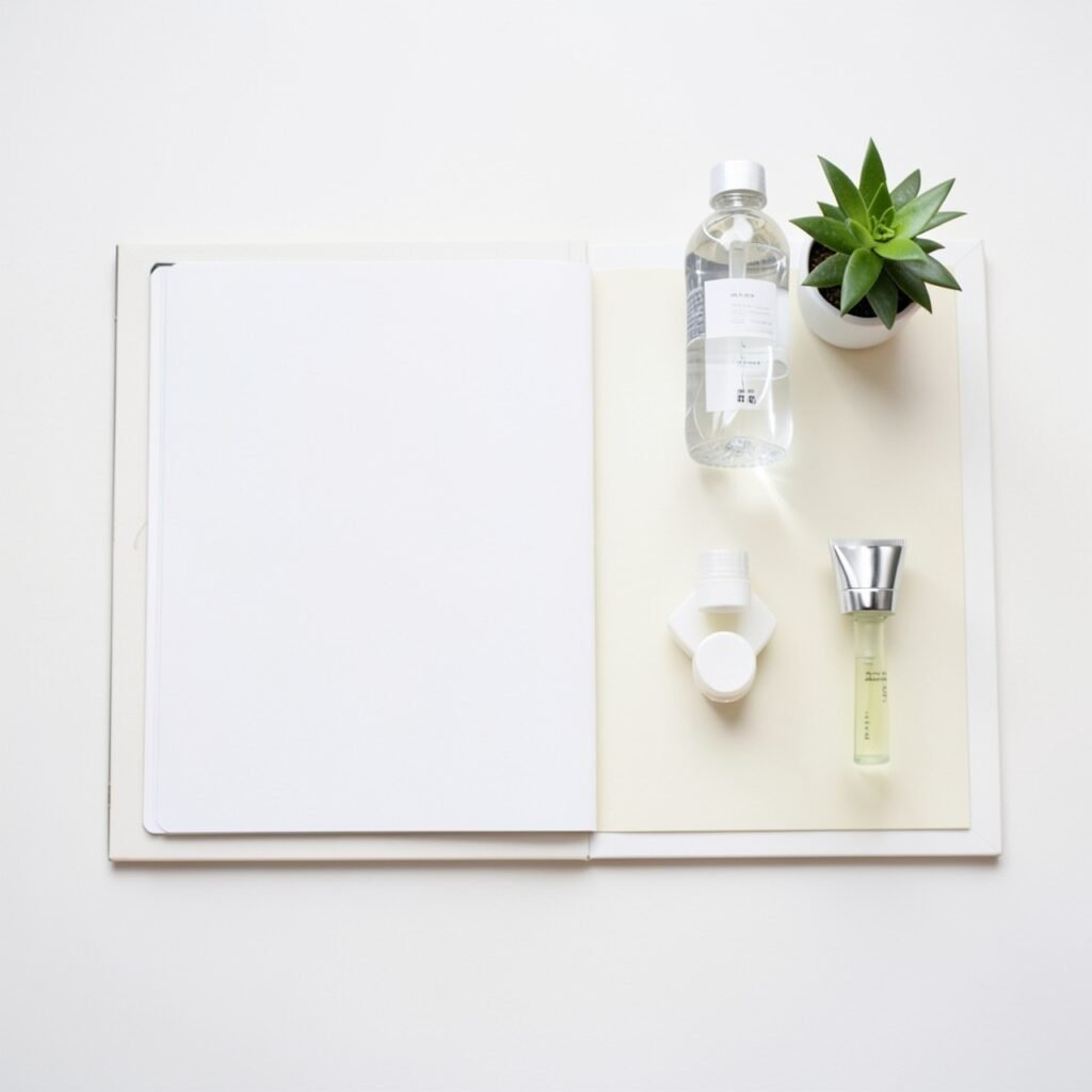 30-day glow up essentials flat lay