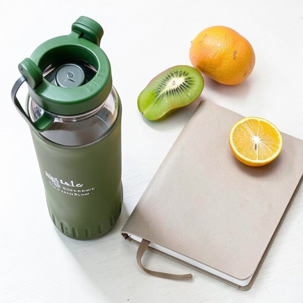 Daily habits for a healthy life flat lay
