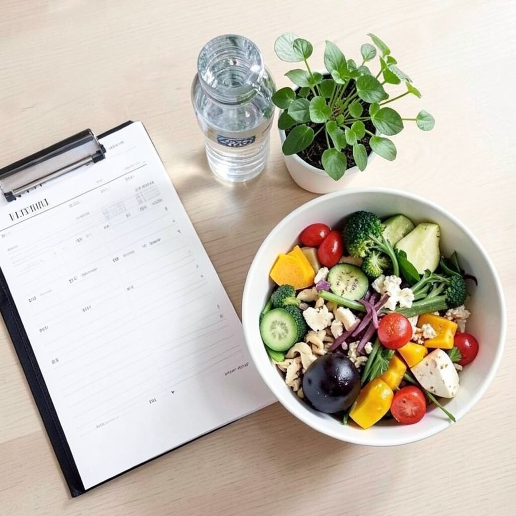 Daily regulating habits flat lay