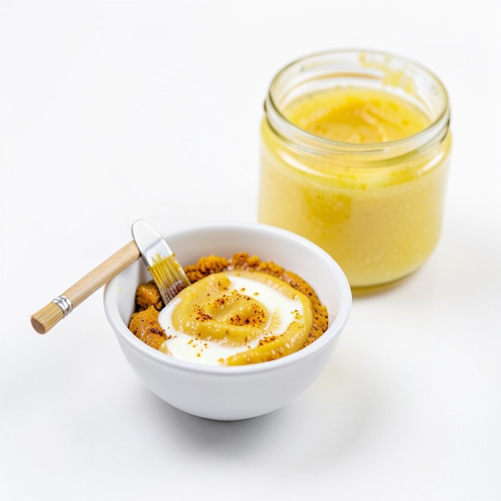 Natural facial hair removal: turmeric milk paste and sugar lemon scrub