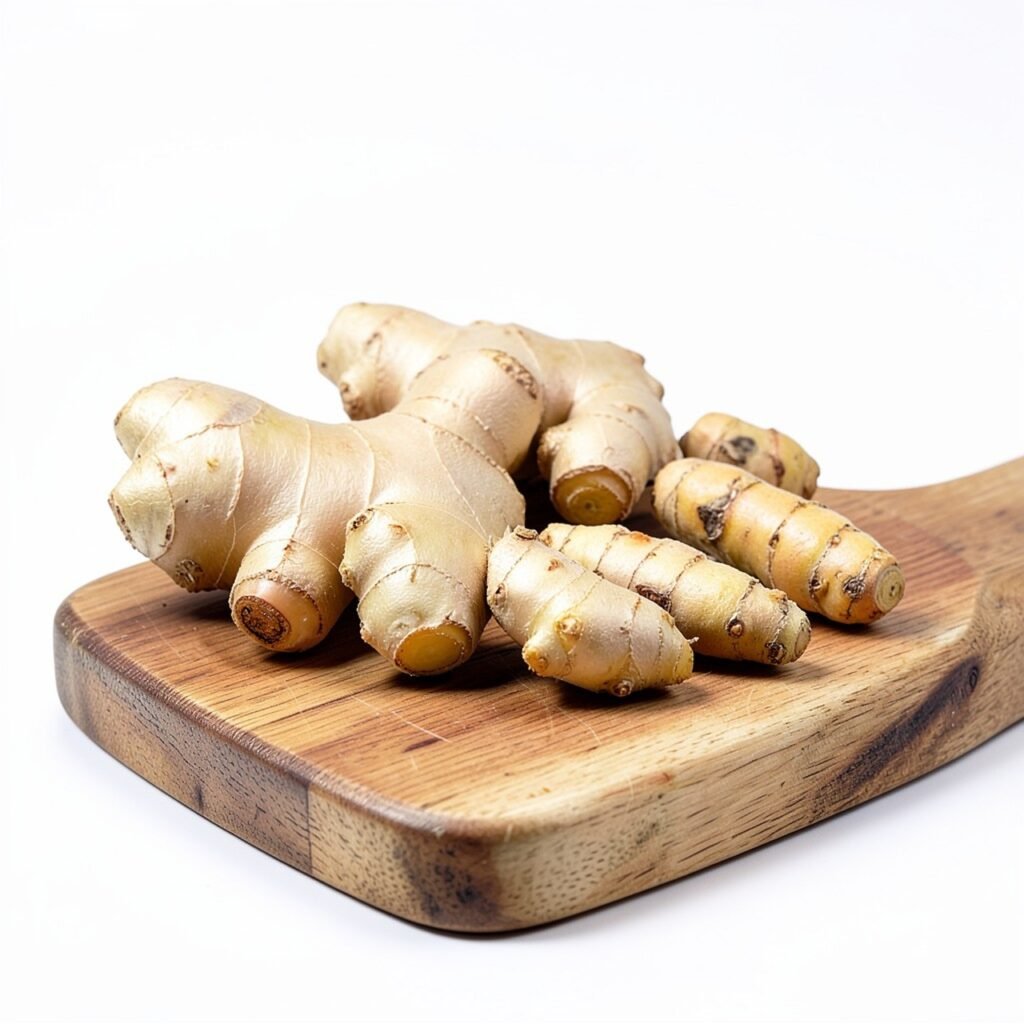 Ginger and turmeric benefits flat lay