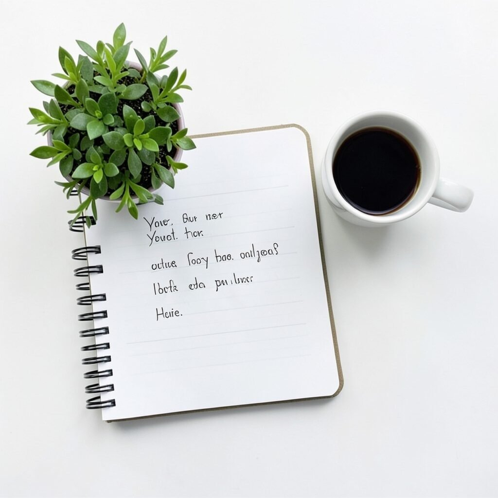 Life changing 2025 goals flat lay