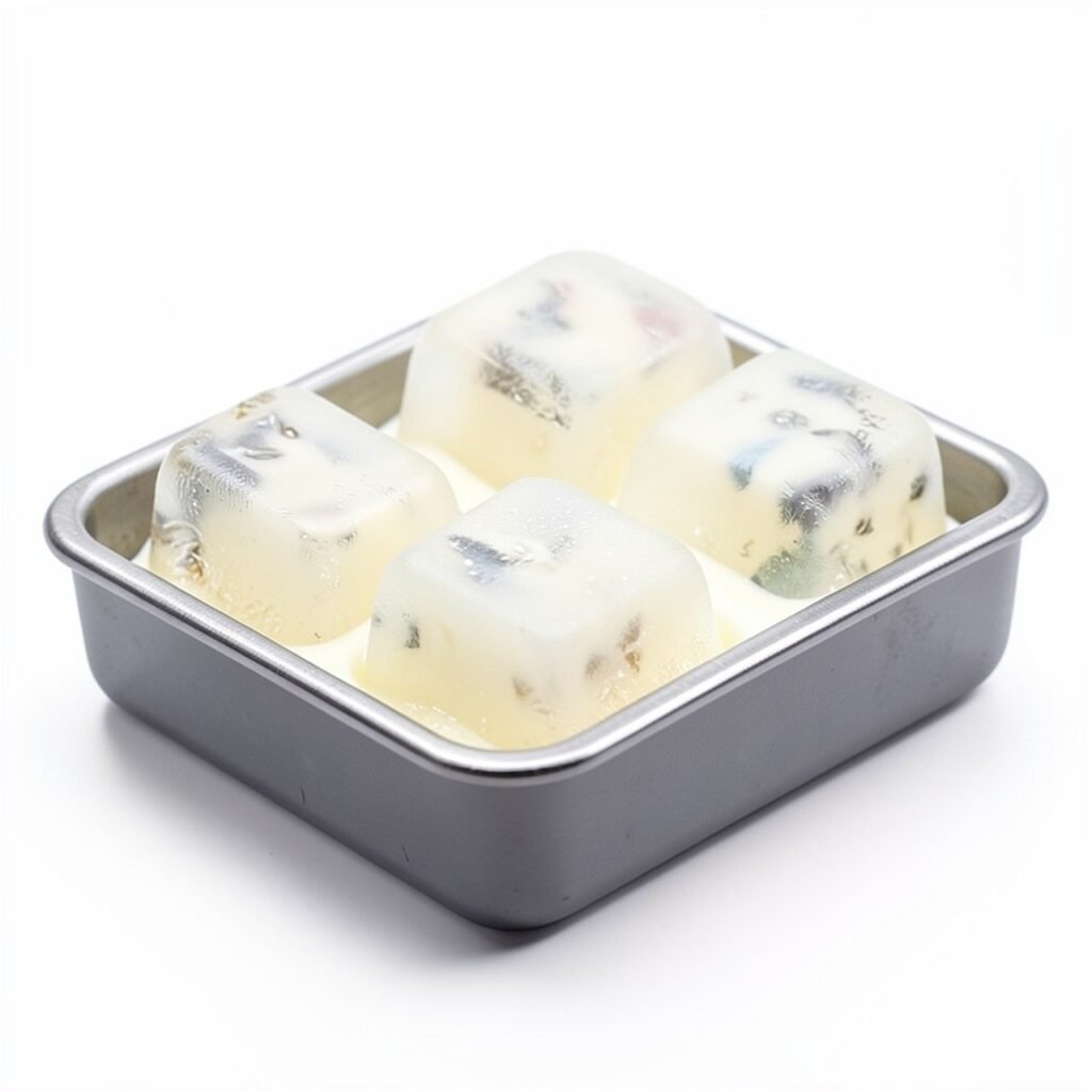 Milk and honey ice cubes for glass skin glow