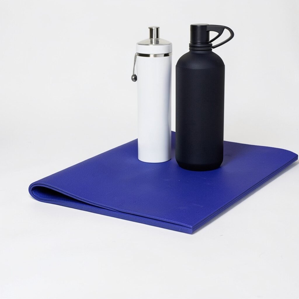 Morning yoga flow moves flat lay