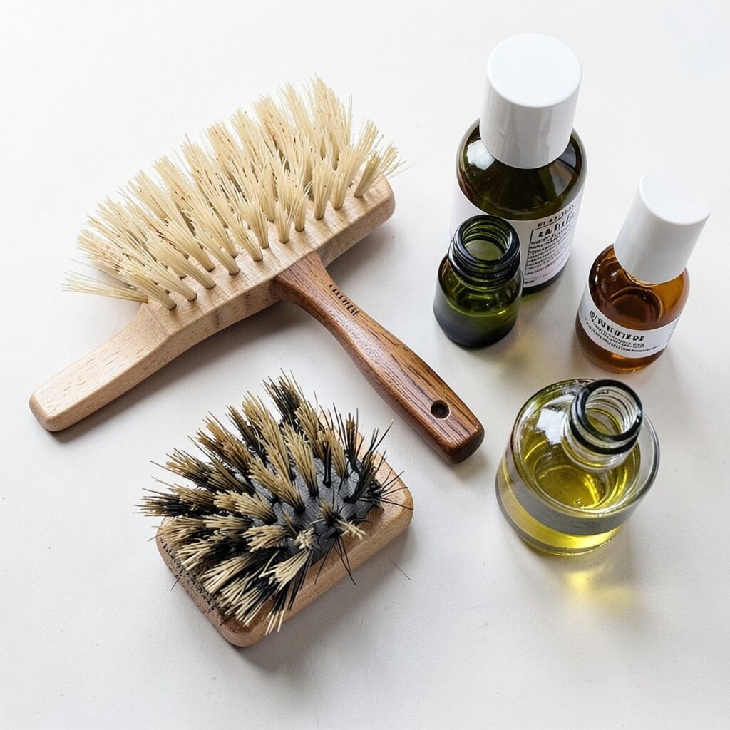 Ultimate hair care routine flat lay